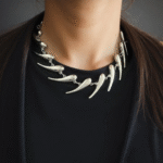 Liquid Spike Choker – Punk Silver Chain Necklace - Image 4