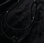 Victorian Black Rose Choker – Gothic Double-Strand Beaded Necklace - Image 3